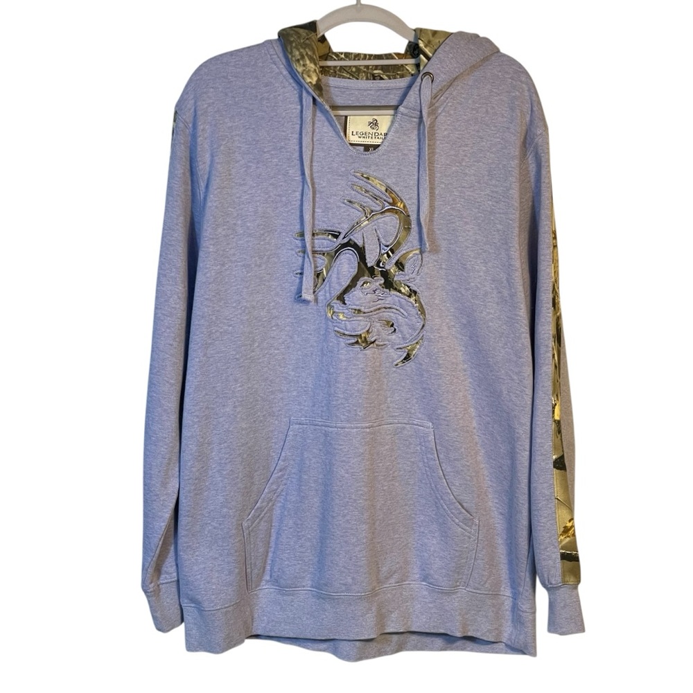 Legendary Whitetails Mens Blue Camo Accent Hooded Pullover Sweatshirt Hoodie XL